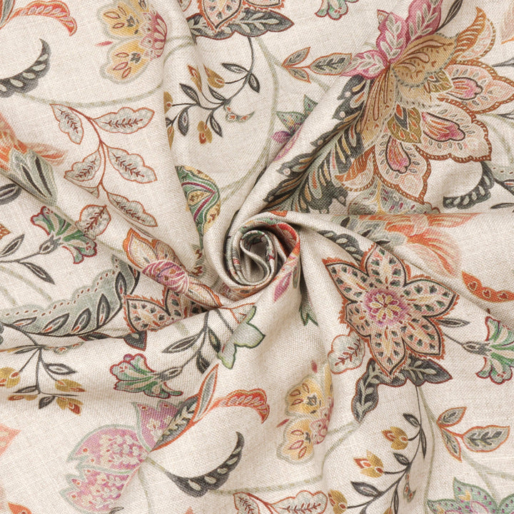 Ashbury Floral Seagrass/Plum Double Width Fabric