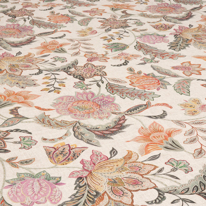 Ashbury Floral Seagrass/Plum Double Width Fabric