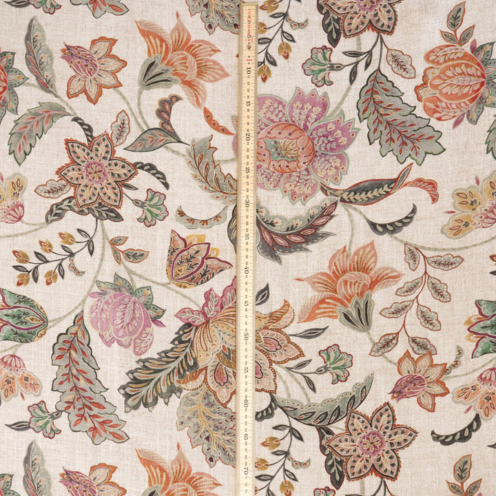 Ashbury Floral Seagrass/Plum Double Width Fabric