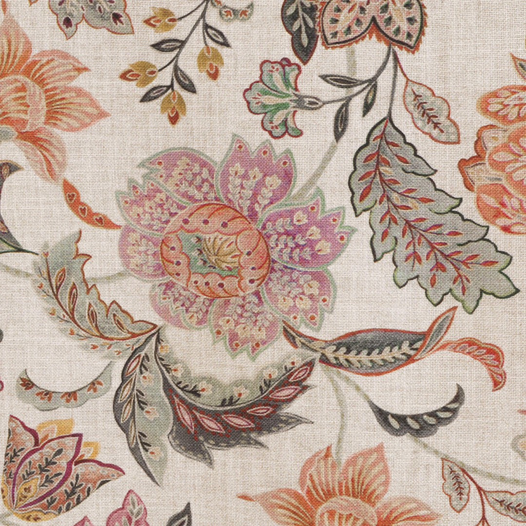 Ashbury Floral Seagrass/Plum Double Width Fabric