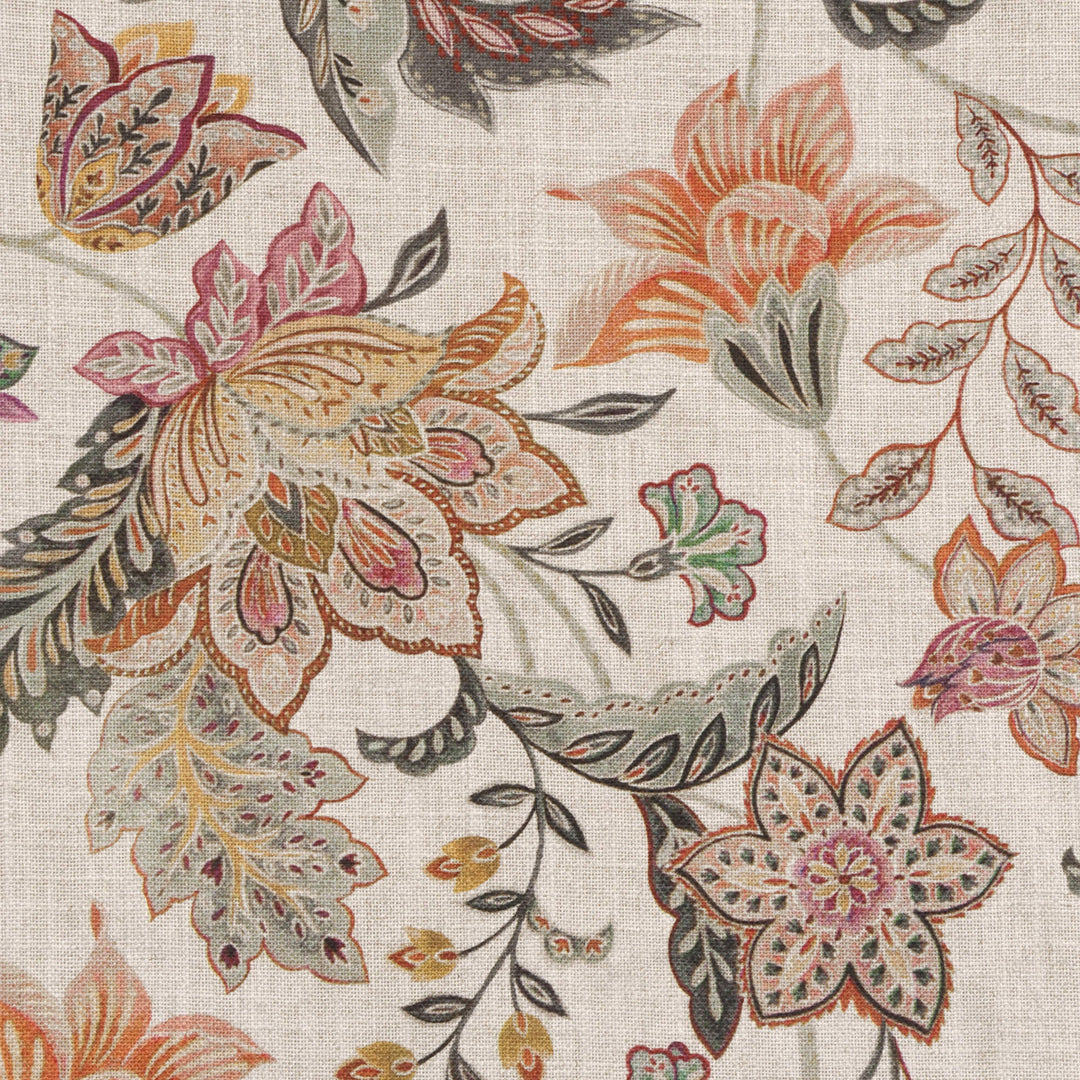 Ashbury Floral Seagrass/Plum Double Width Fabric