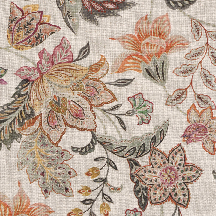 Ashbury Floral Seagrass/Plum Double Width Fabric