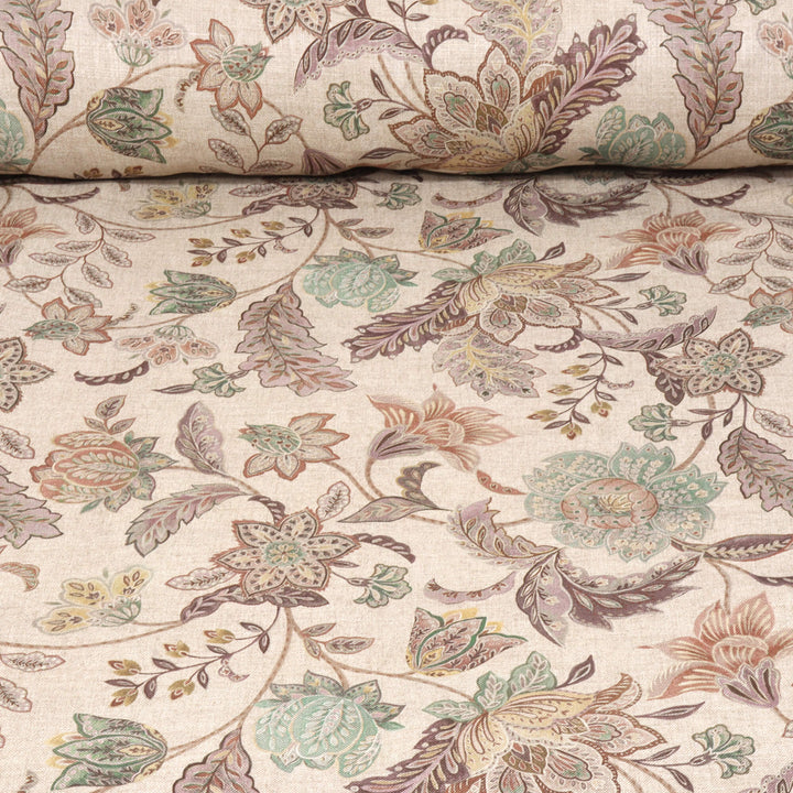 Ashbury Floral Taupe/Mauve Double Width Fabric