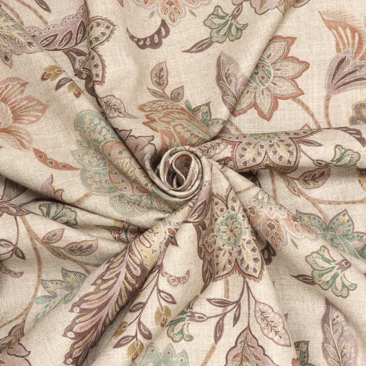 Ashbury Floral Taupe/Mauve Double Width Fabric