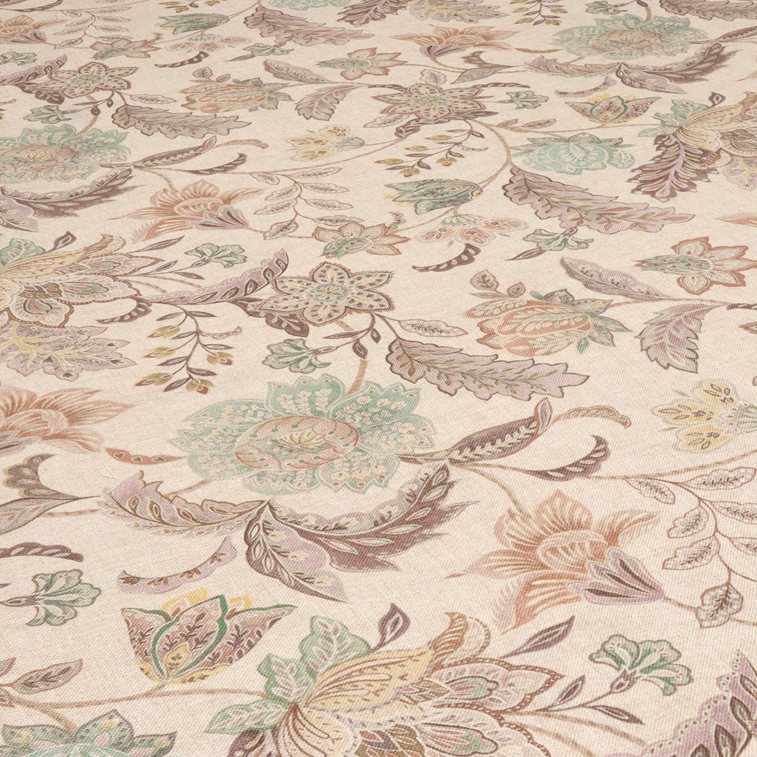 Ashbury Floral Taupe/Mauve Double Width Fabric
