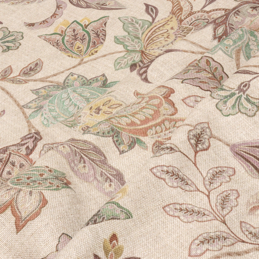 Ashbury Floral Taupe/Mauve Double Width Fabric