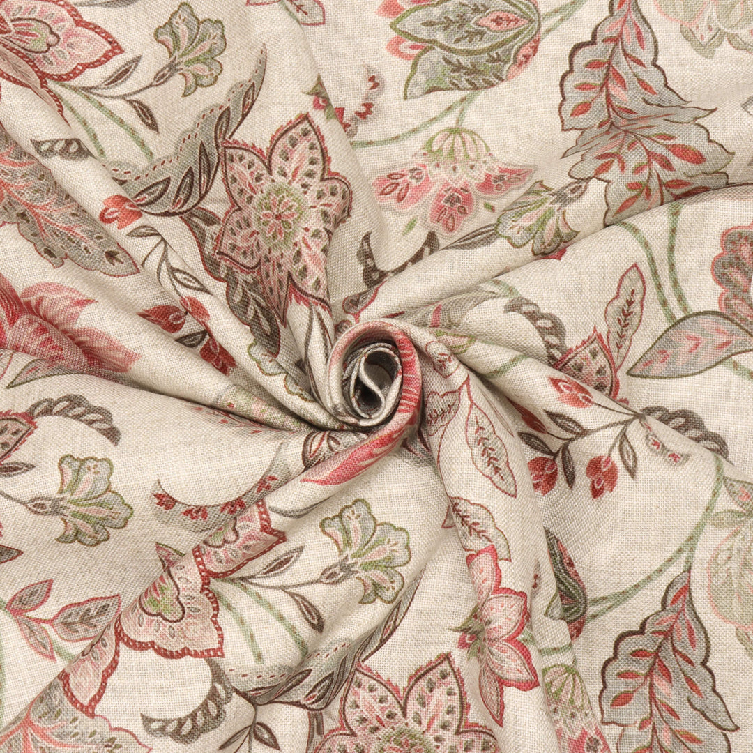 Ashbury Floral Dusky Rose/Olive Double Width Fabric