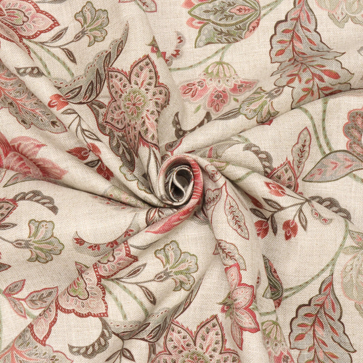 Ashbury Floral Dusky Rose/Olive Double Width Fabric