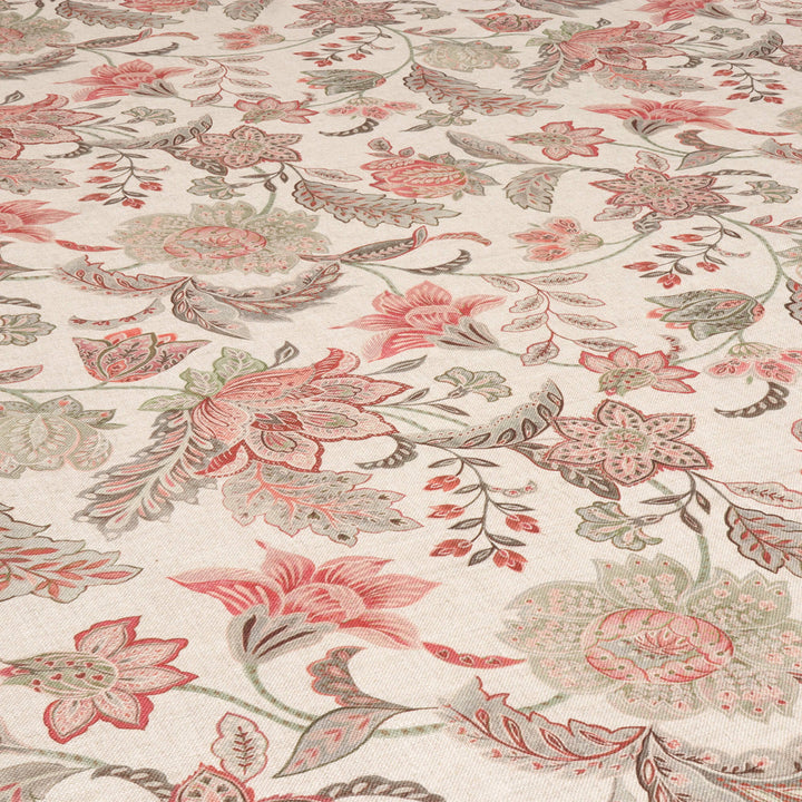 Ashbury Floral Dusky Rose/Olive Double Width Fabric