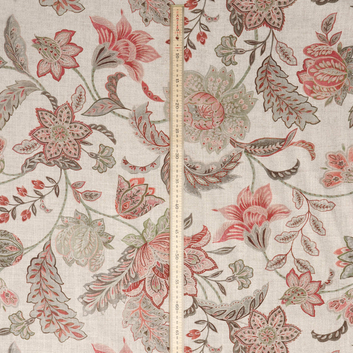 Ashbury Floral Dusky Rose/Olive Double Width Fabric
