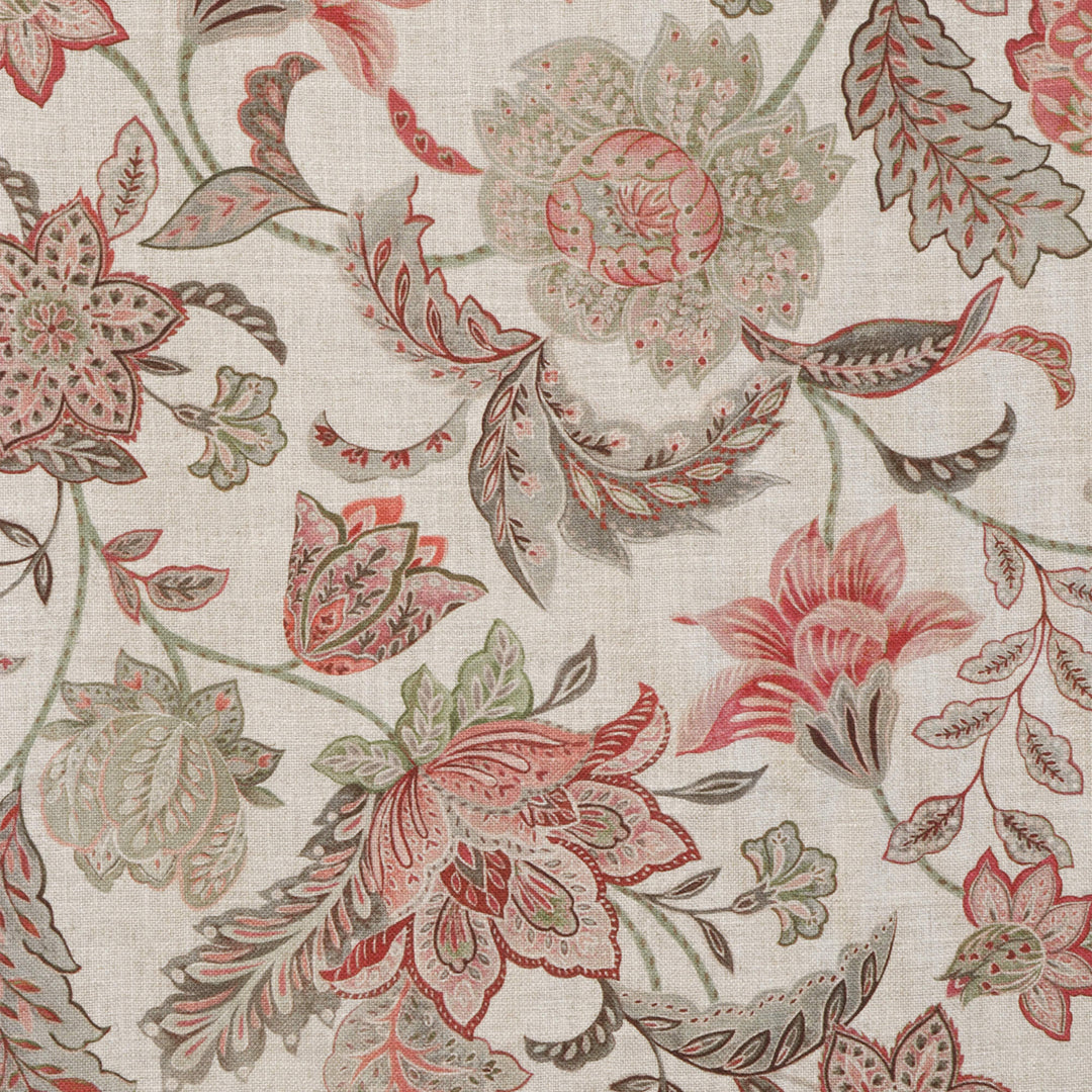 Ashbury Floral Dusky Rose/Olive Double Width Fabric