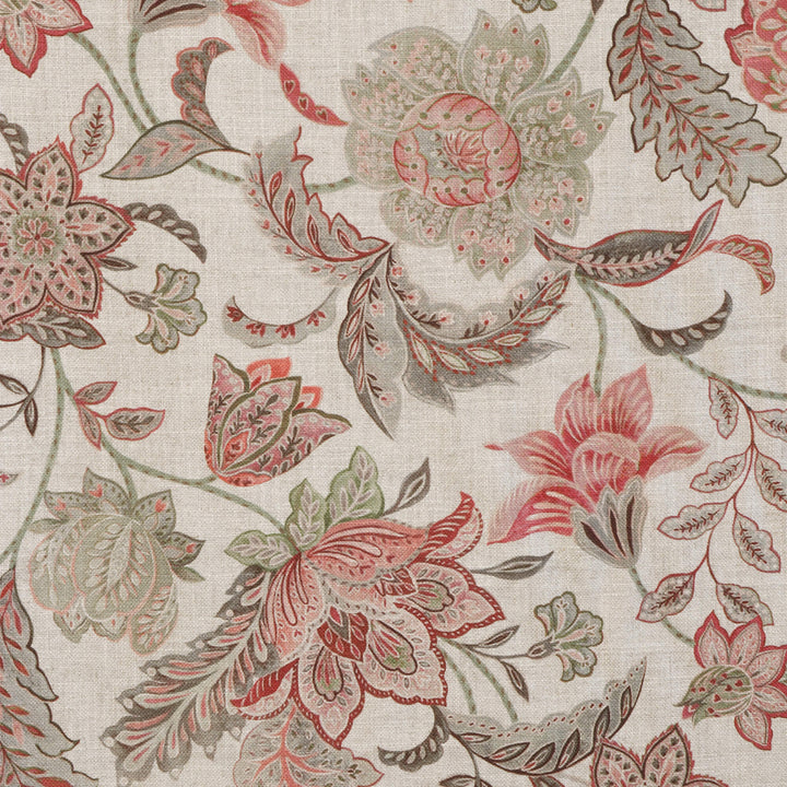 Ashbury Floral Dusky Rose/Olive Double Width Fabric