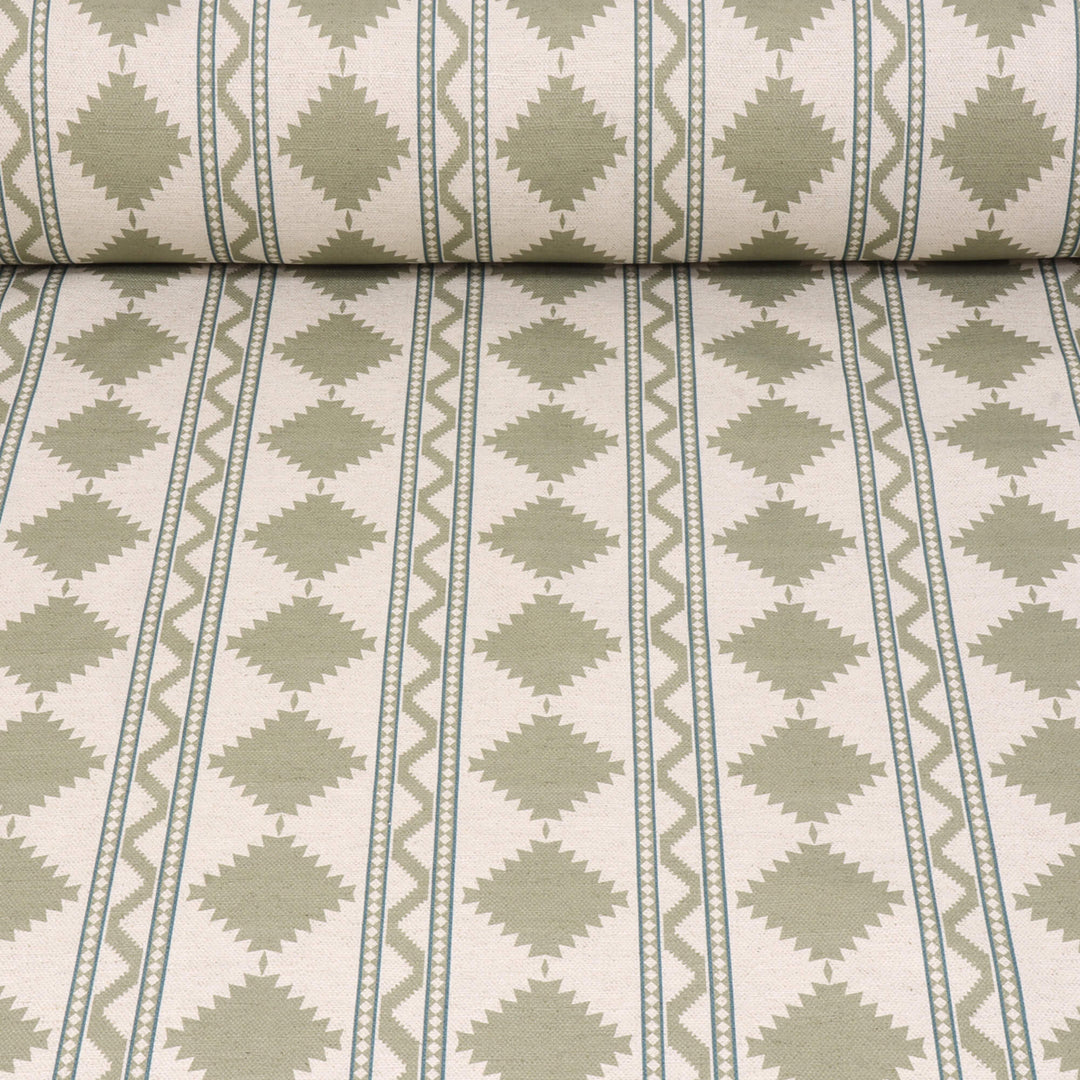 Soller Stripe Olive Green Double Width Fabric