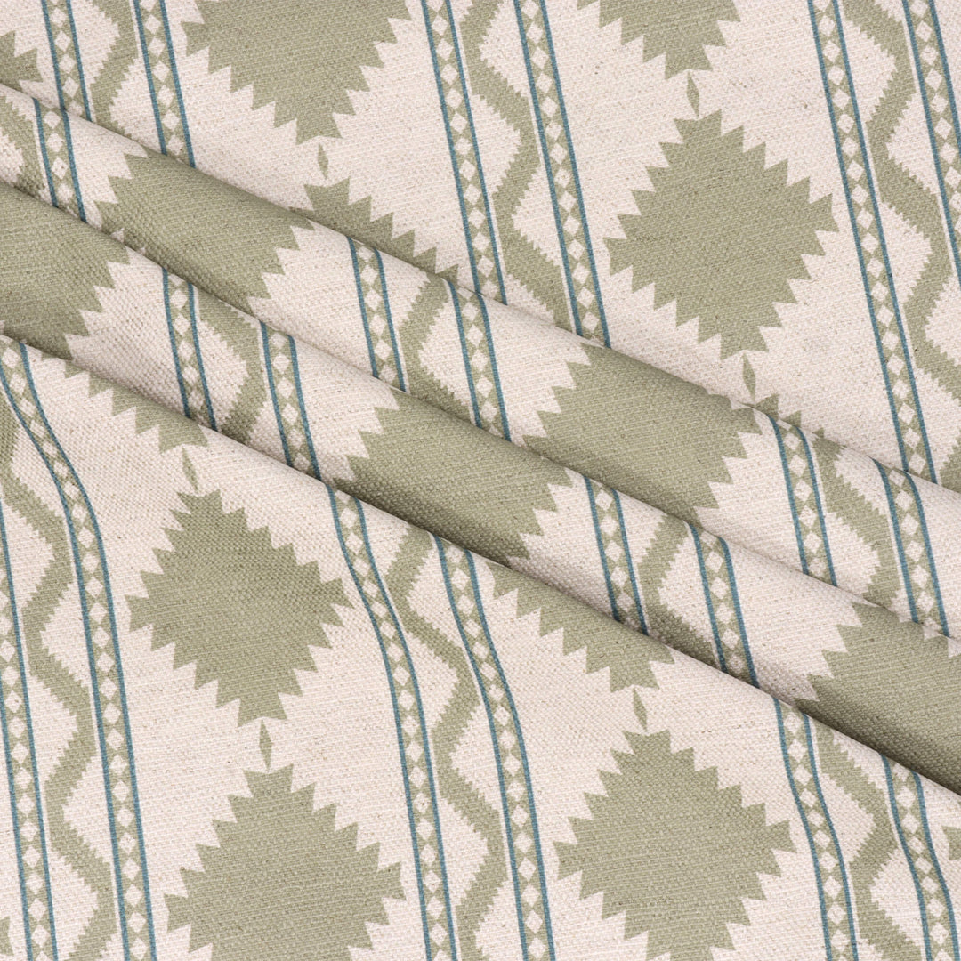 Soller Stripe Olive Green Double Width Fabric