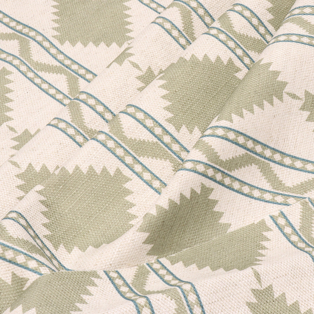 Soller Stripe Olive Green Double Width Fabric