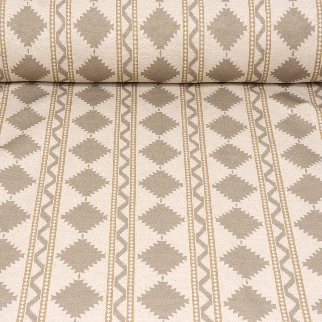 Soller Stripe Taupe Double Width Fabric