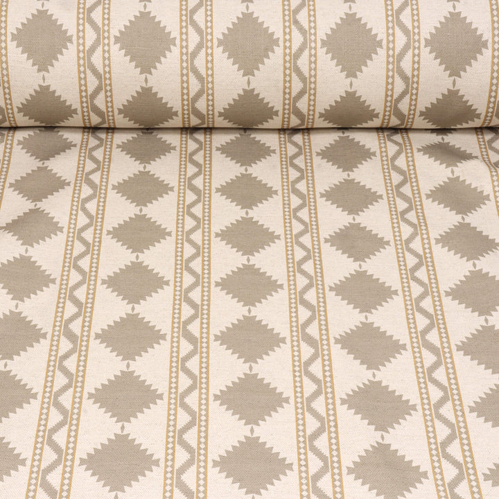 Soller Stripe Taupe Double Width Fabric