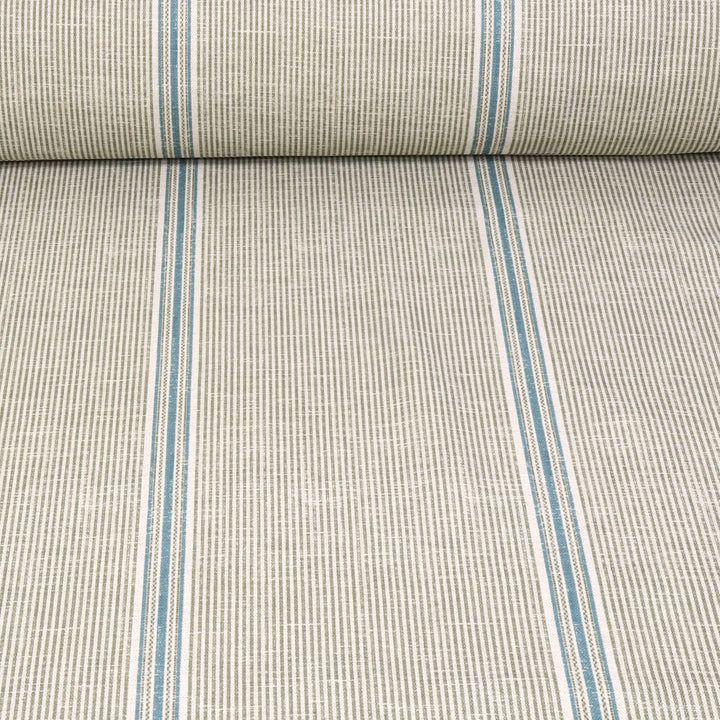 Cala Stripe Olive Green Double Width Fabric