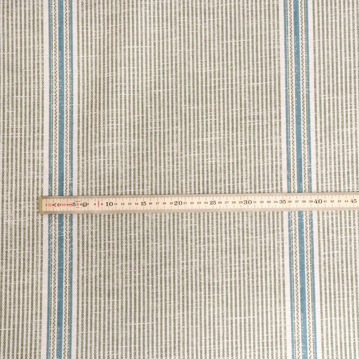 Cala Stripe Olive Green Double Width Fabric