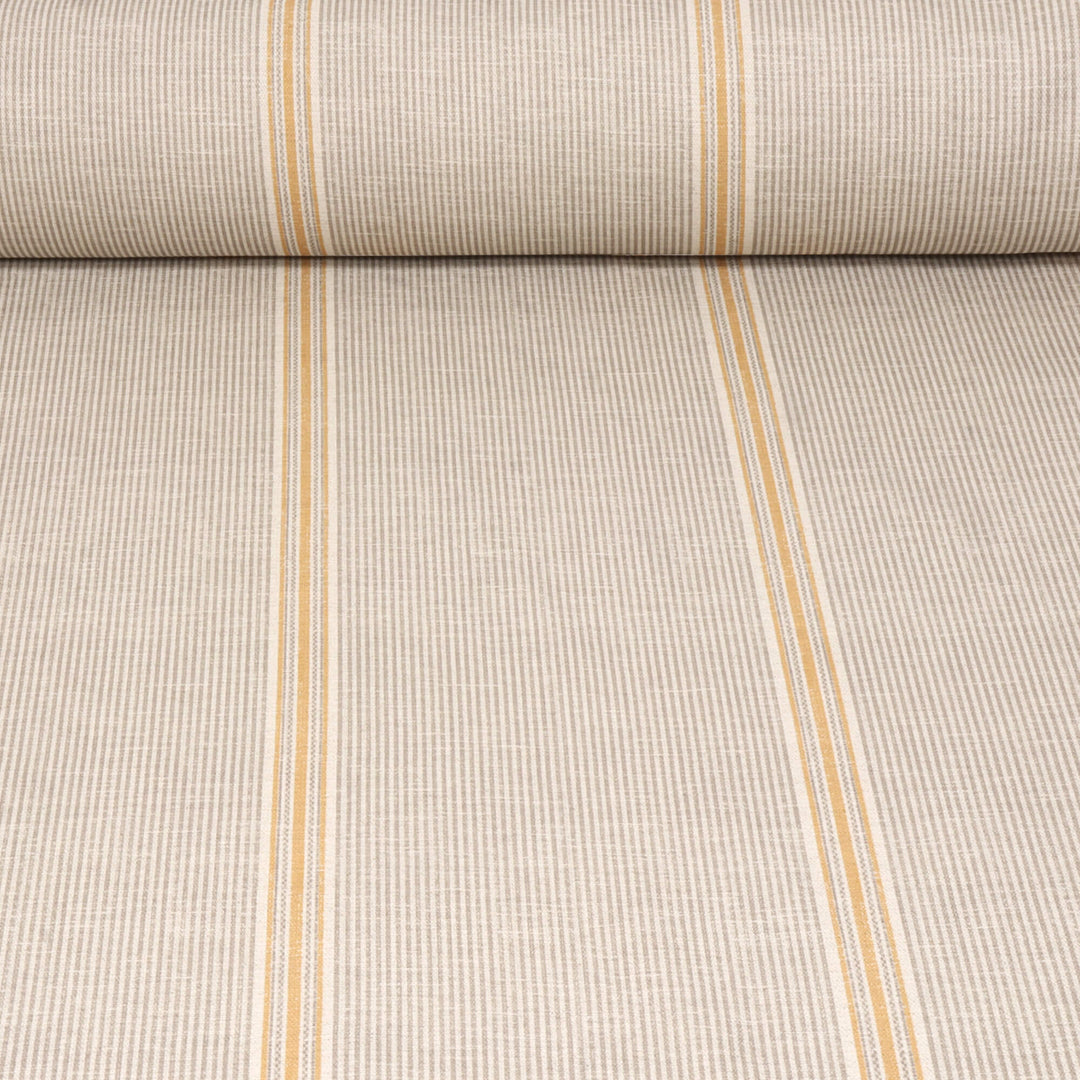 Cala Stripe Taupe Double Width Fabric