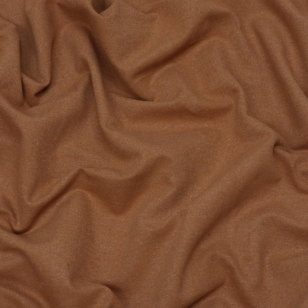 Pure Brushed Plain Ginger Double Width Fabric