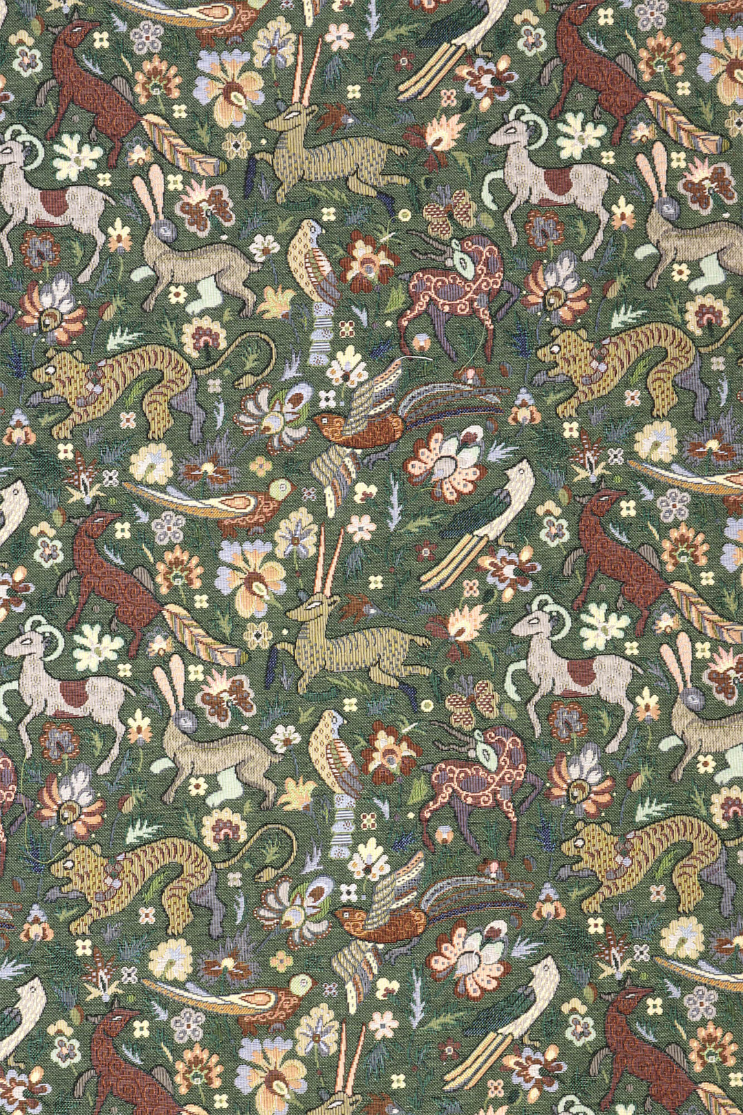 Tudor Forest Tapestry Green Fabric