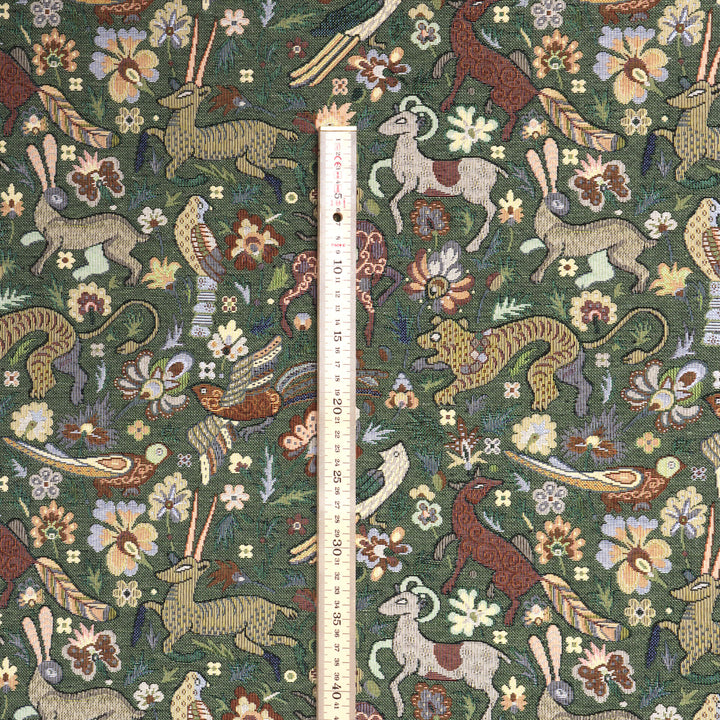 Tudor Forest Tapestry Green Fabric
