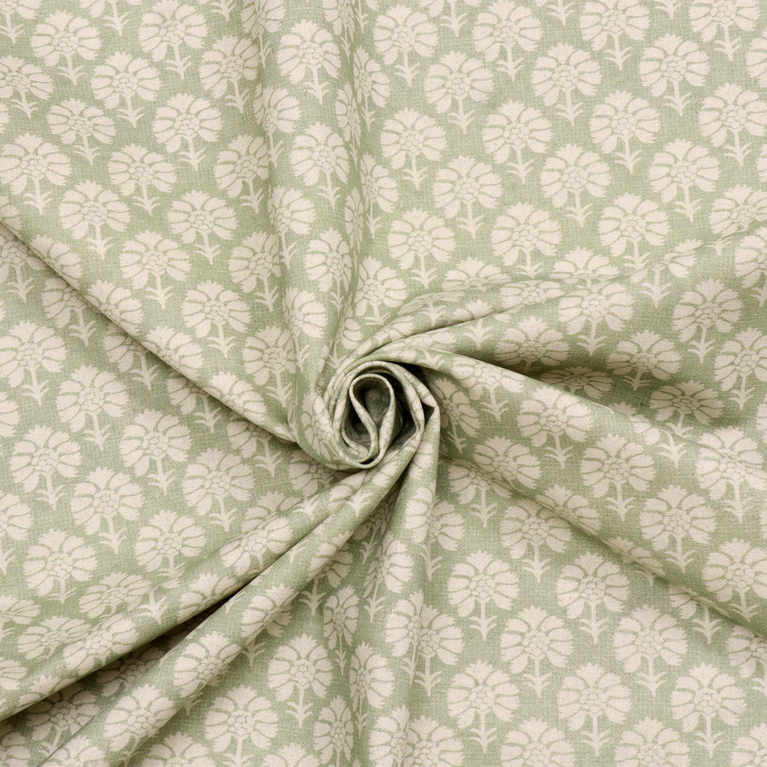 Cotswold Floral Sage Green Fabric