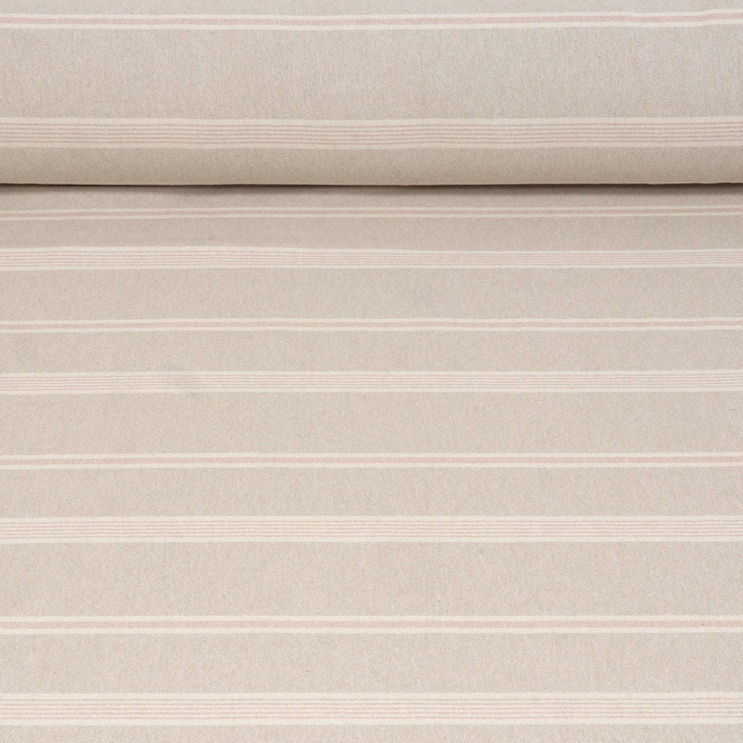 Farmhouse Stripe Pale Pink Double Width Fabric
