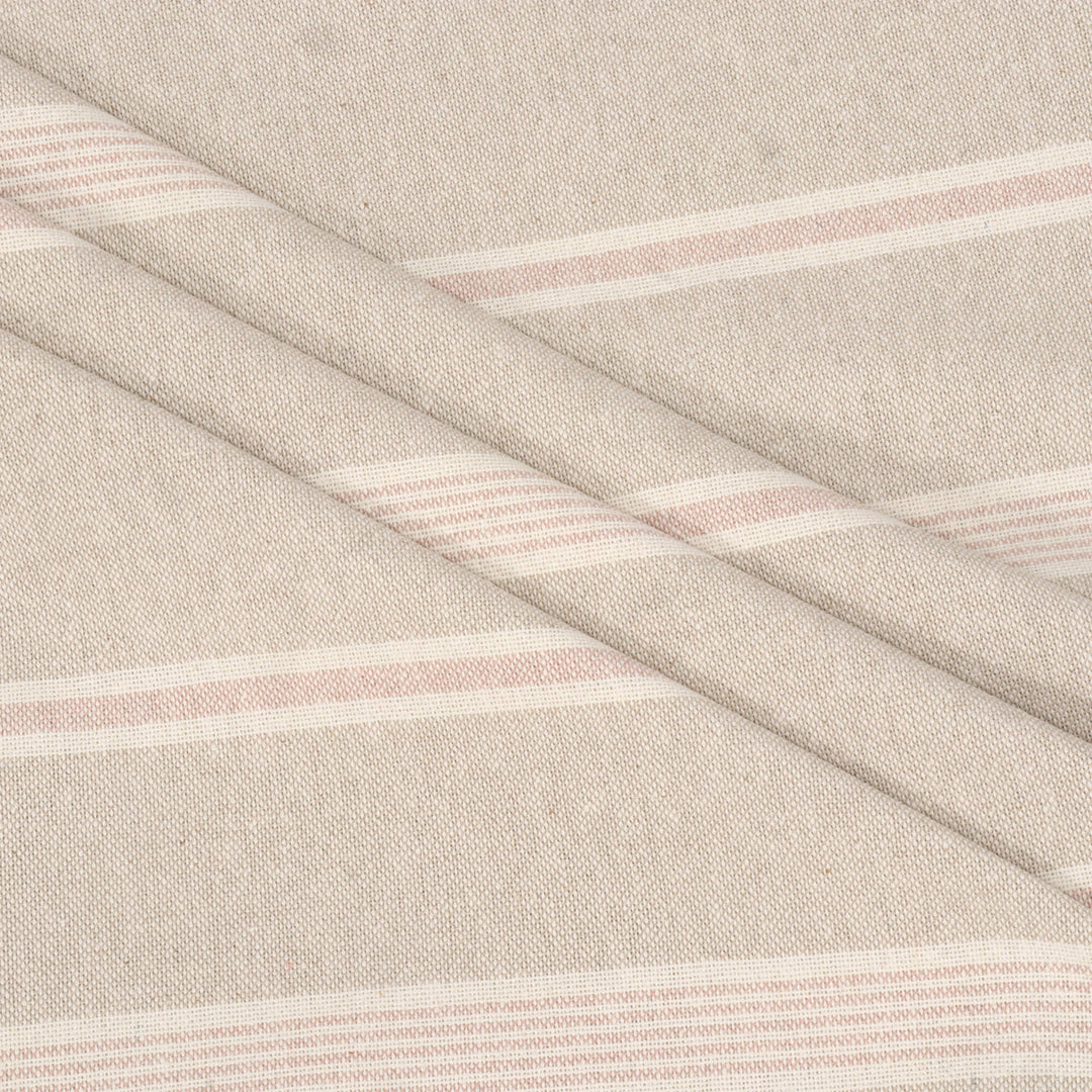 Farmhouse Stripe Pale Pink Double Width Fabric