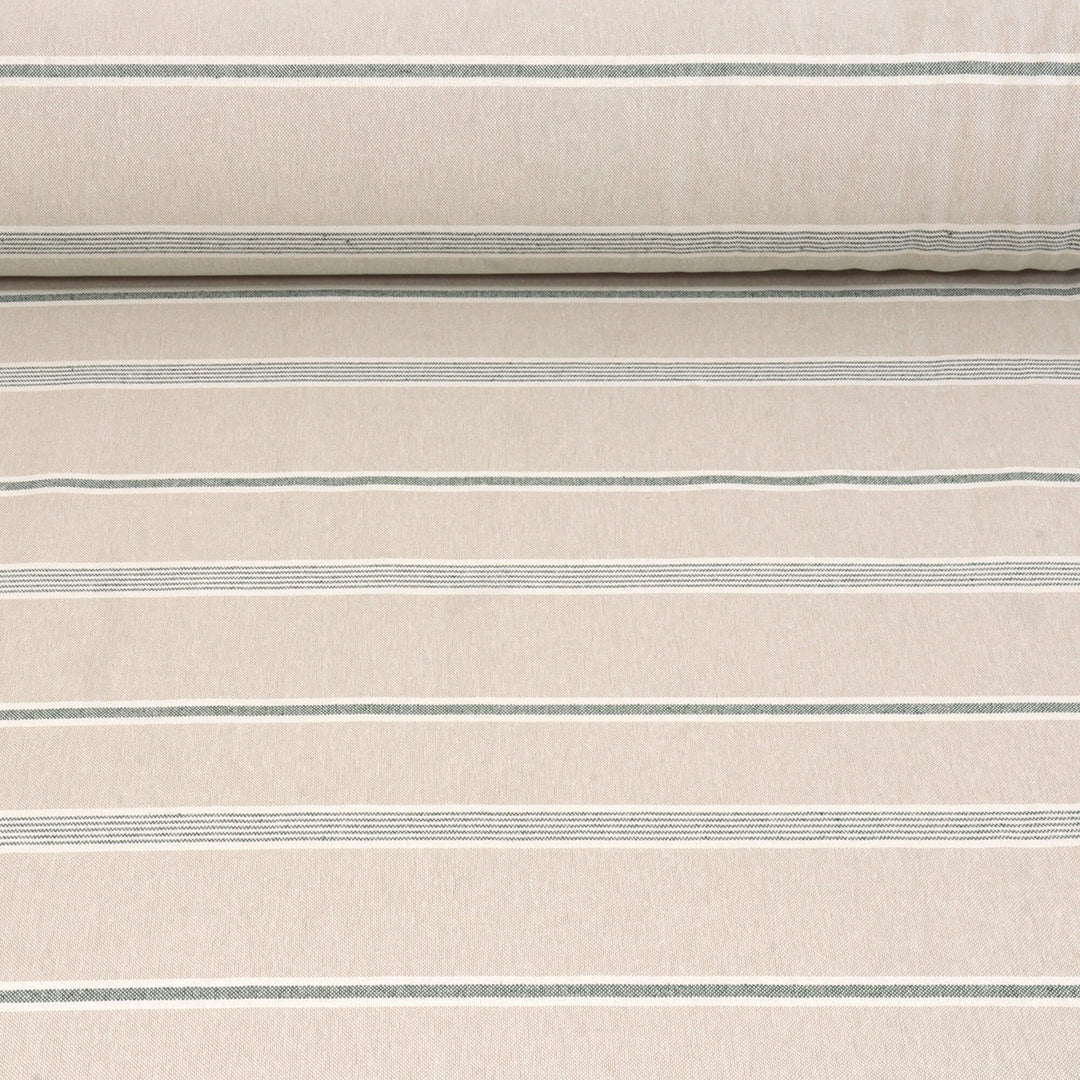 Farmhouse Stripe Green Double Width Fabric