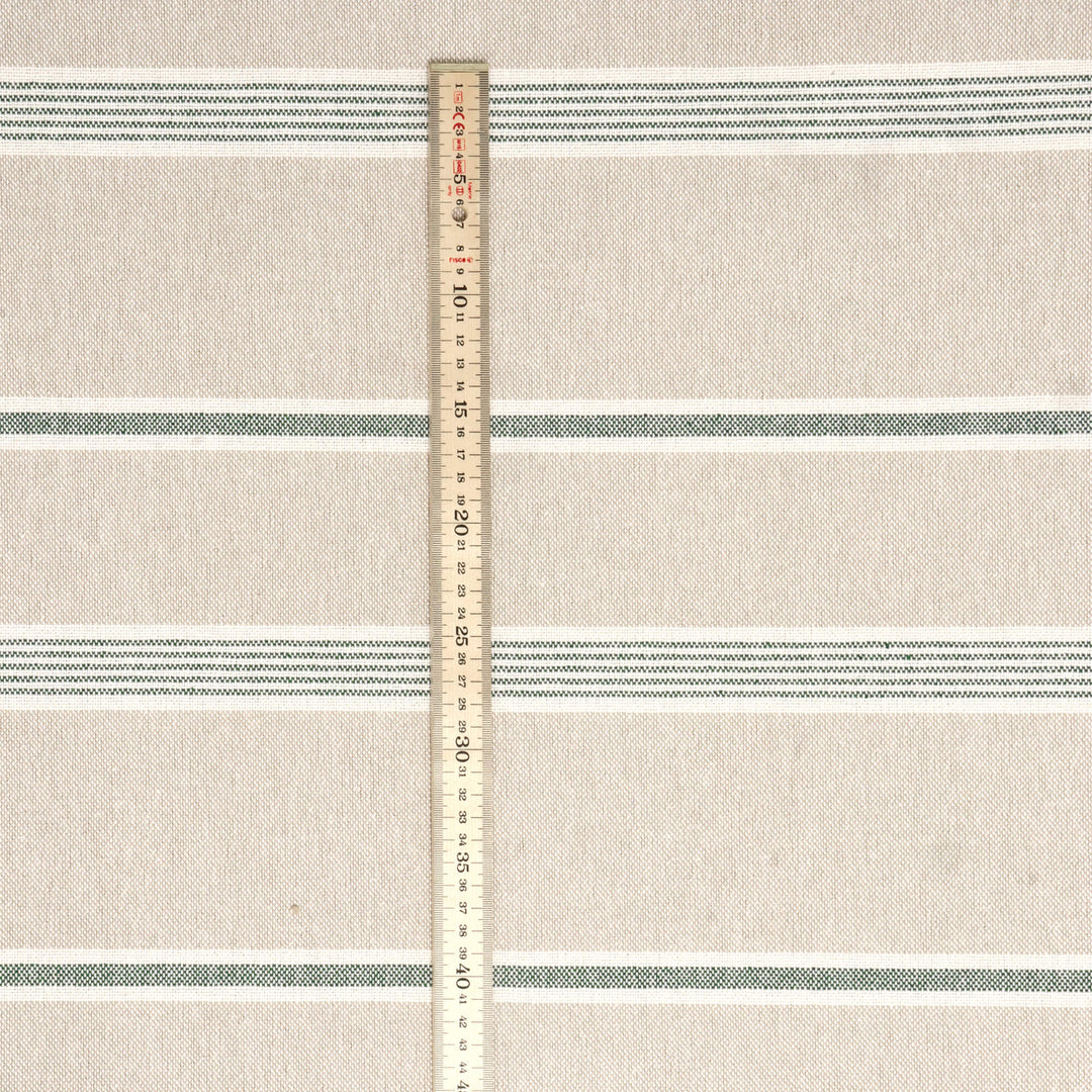 Farmhouse Stripe Green Double Width Fabric