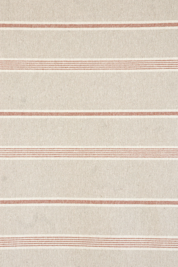 Farmhouse Stripe Terracotta Double Width Fabric