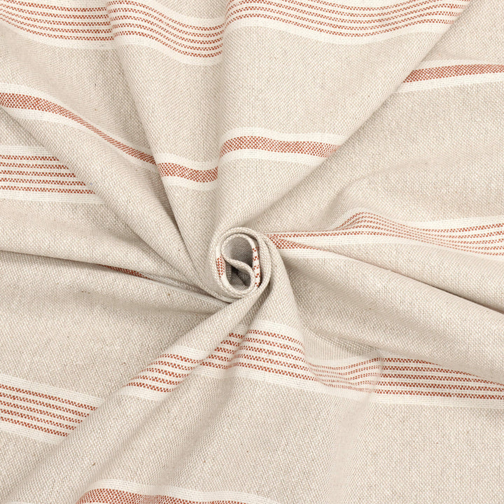 Farmhouse Stripe Terracotta Double Width Fabric
