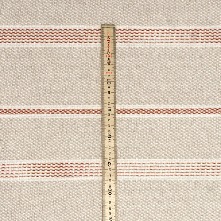 Farmhouse Stripe Terracotta Double Width Fabric