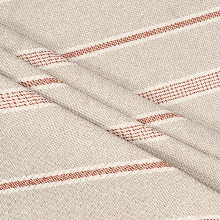Farmhouse Stripe Terracotta Double Width Fabric