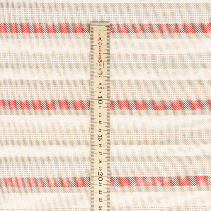 Navarra Stripe Red Double Width Fabric