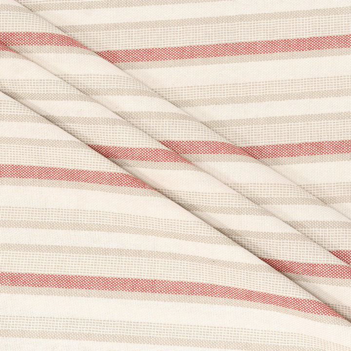 Navarra Stripe Red Double Width Fabric