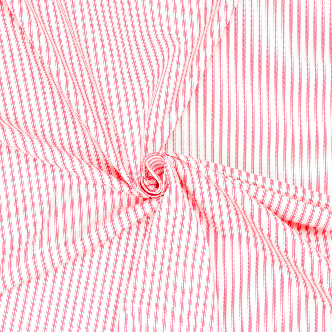 Luxury Hot Pink French Ticking Stripe Fabric