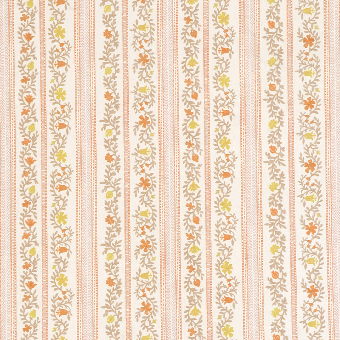 Flores Stripe Tangerine Fabric