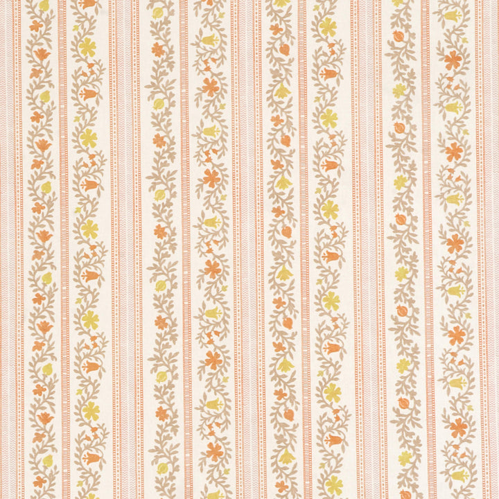 Flores Stripe Tangerine Fabric