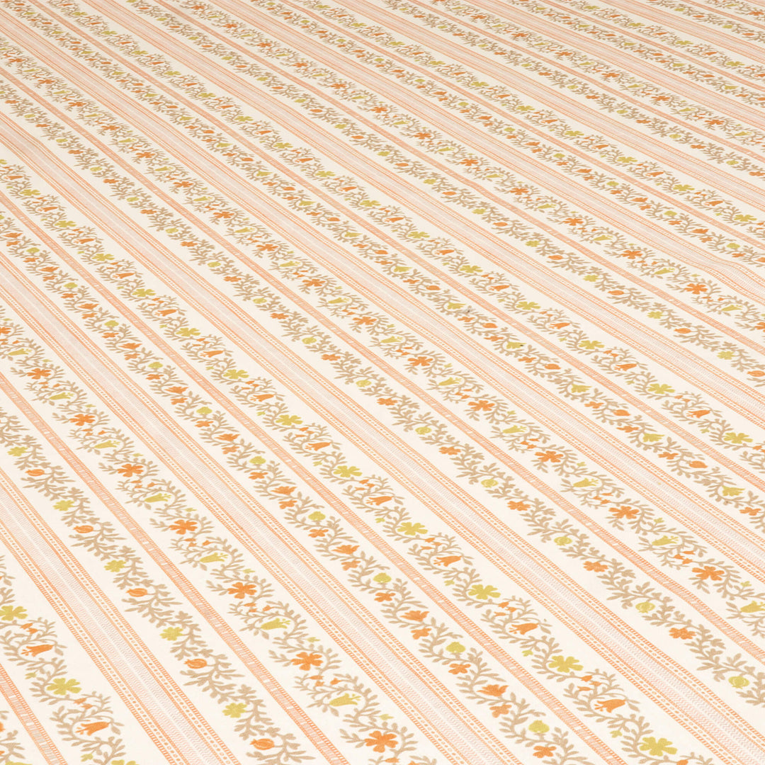 Flores Stripe Tangerine Fabric