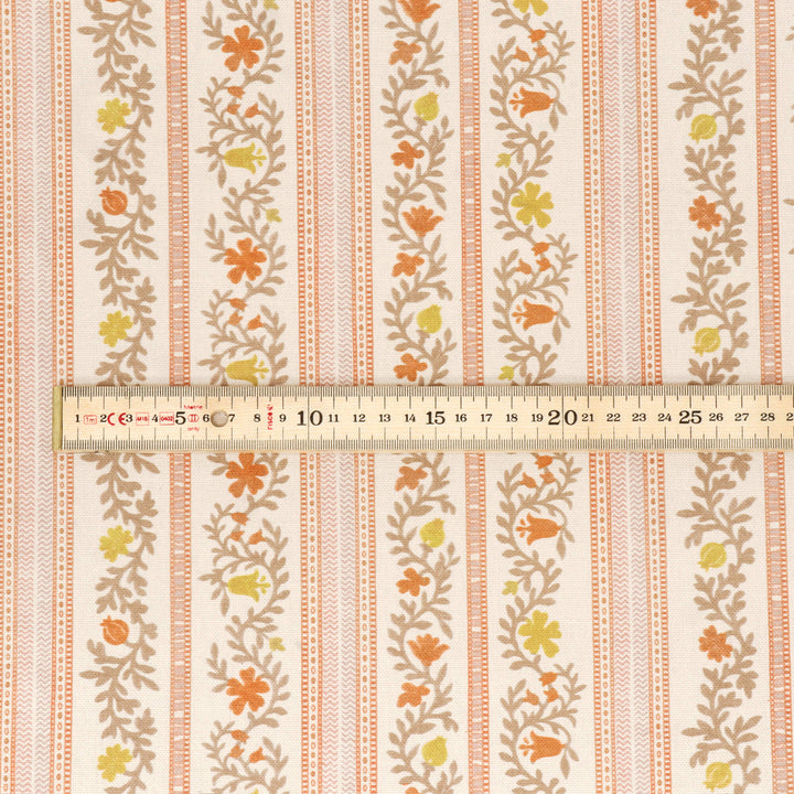 Flores Stripe Tangerine Fabric