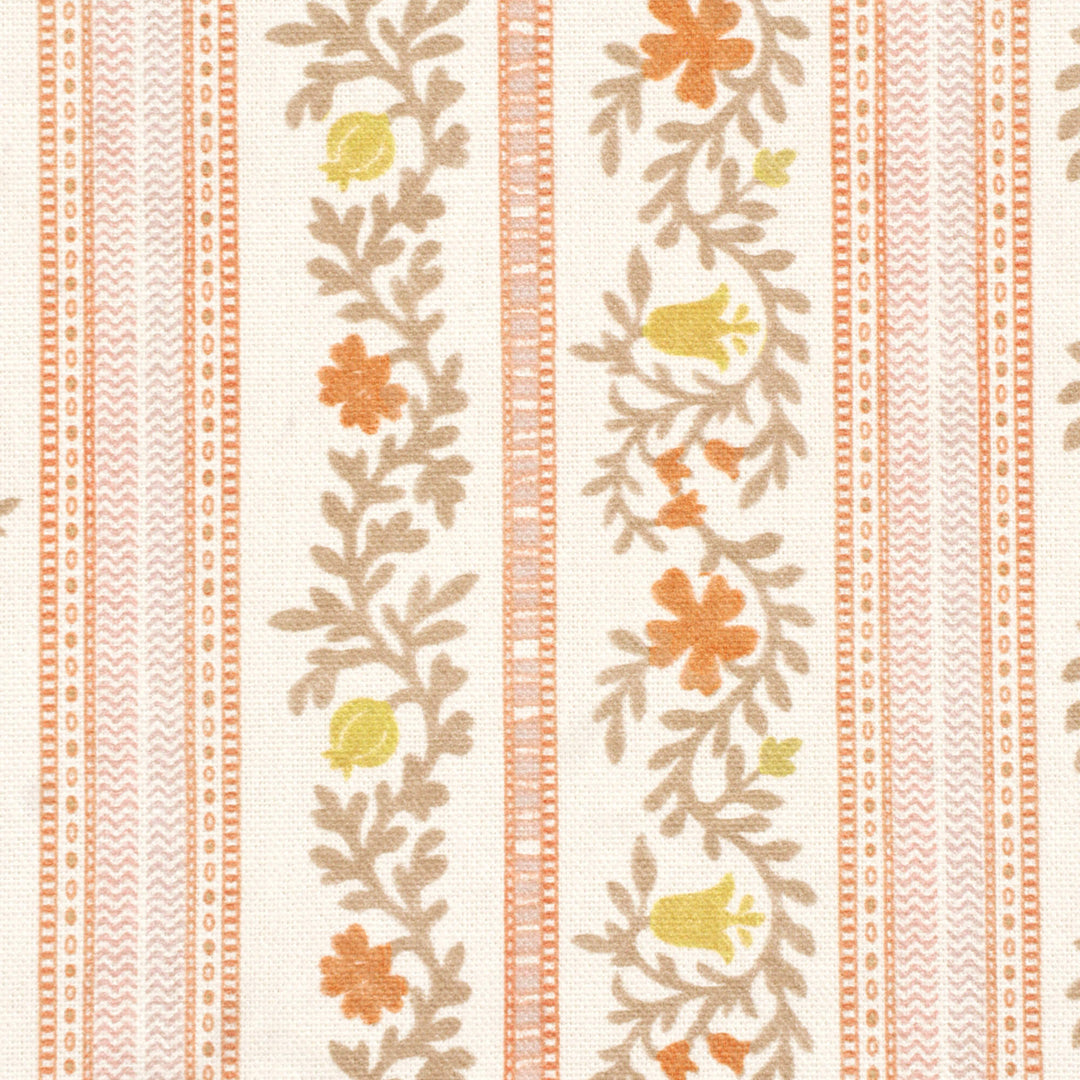 Flores Stripe Tangerine Fabric