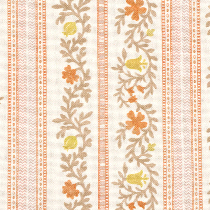 Flores Stripe Tangerine Fabric