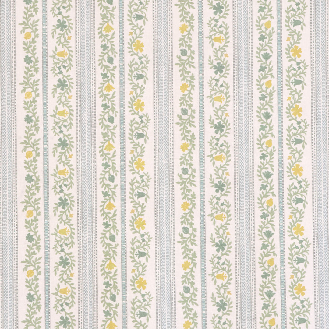 Flores Stripe Aqua Fabric