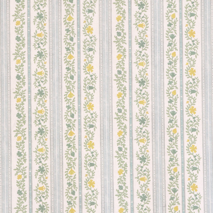 Flores Stripe Aqua Fabric