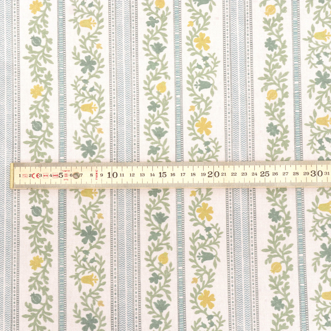 Flores Stripe Aqua Fabric