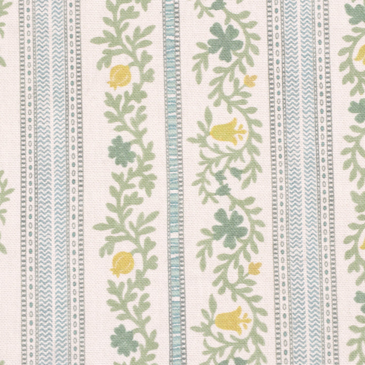 Flores Stripe Aqua Fabric