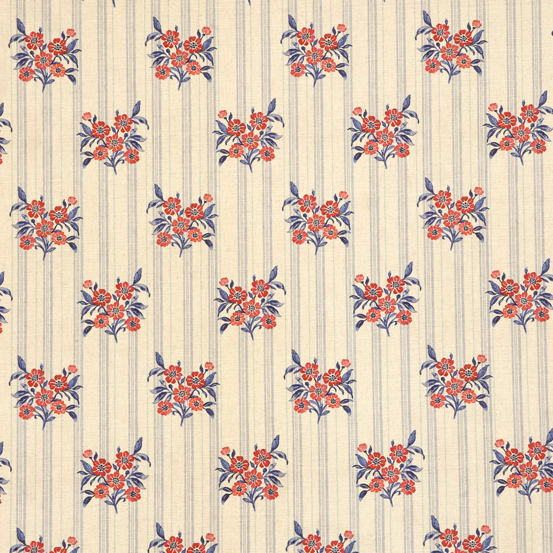 Josephine Stripe Royal Blue/Raspberry Fabric